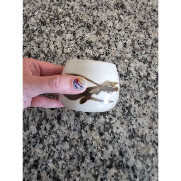 Set of 2 MCM Mid Century Handmade Signed Stoneware Jugs Coffee Creamer - Picture 2 of 8